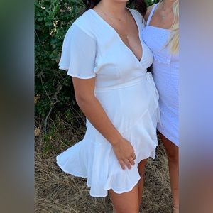 White wrap dress